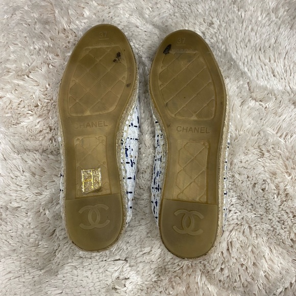 Chanel espadrilles Women’s Slip On Shoes flats loafers EUR 37 black white tweed - Picture 7 of 7